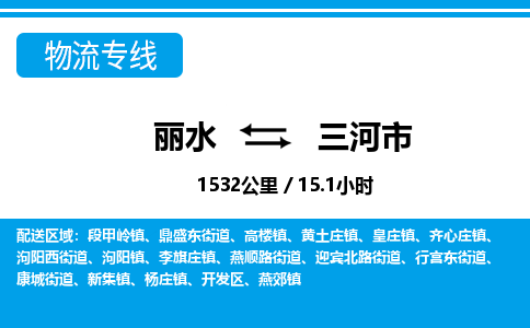 麗水到三河市物流專(zhuān)線(xiàn)-麗水至三河市貨運(yùn)公司