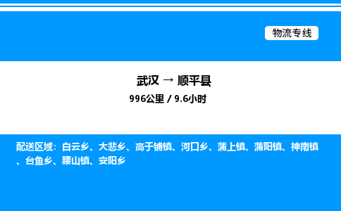 武漢到順平縣物流專(zhuān)線-武漢至順平縣貨運(yùn)公司