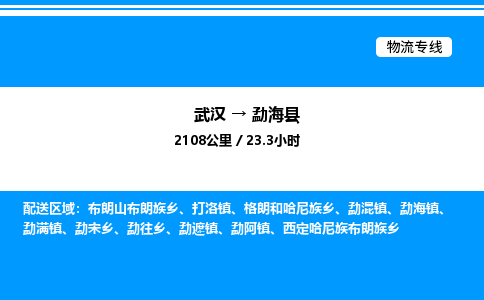 武漢到勐?？h物流專線-武漢至勐?？h貨運公司