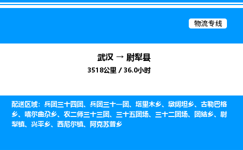武漢到尉犁縣物流專(zhuān)線-武漢至尉犁縣貨運(yùn)公司
